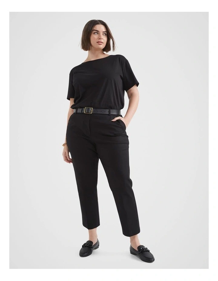 The Refined Stretch Cotton Trouser In Black