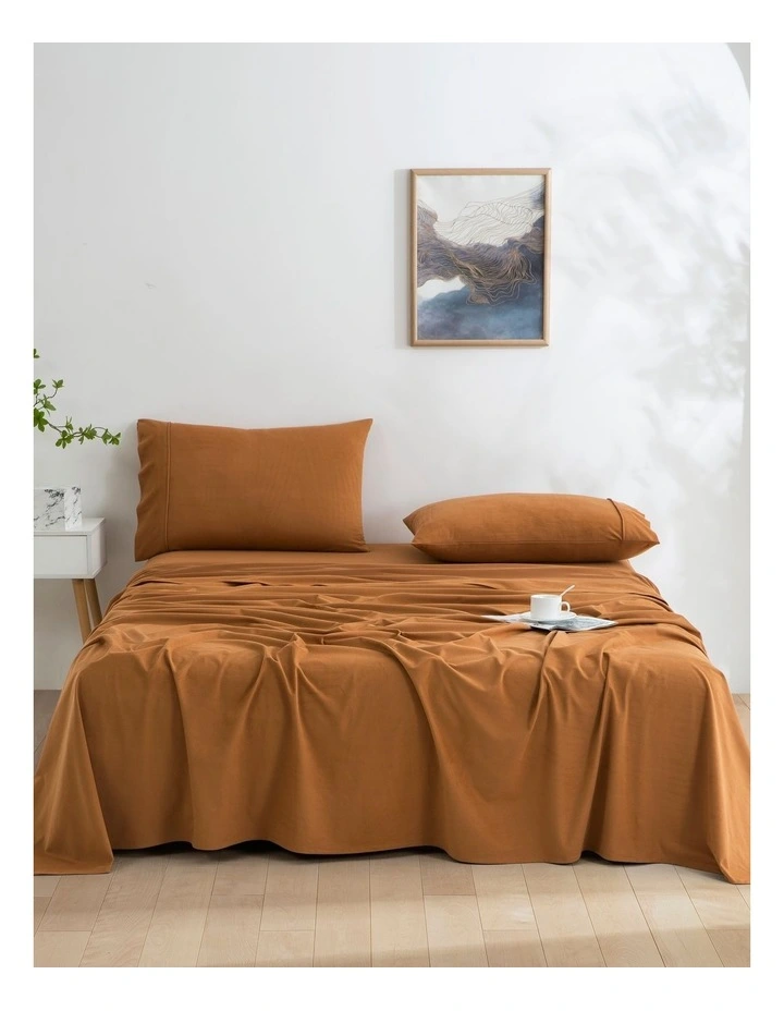 Micro Flannel Sheet Set in Rust