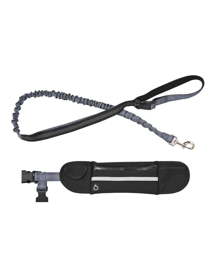 Adjustable Hands-Free Pet Leash Bag in Black