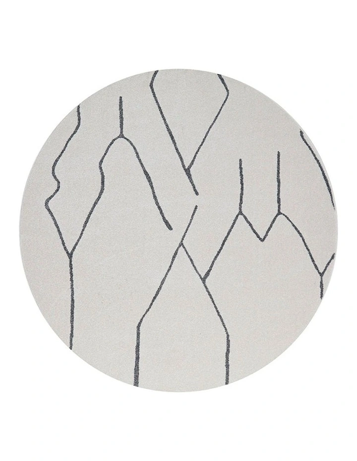 Paradise Ivy Round Rug in Grey