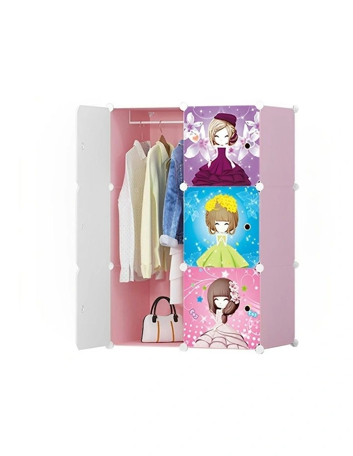 6 Cubes Princess Design Portable Wardrobe in Multi