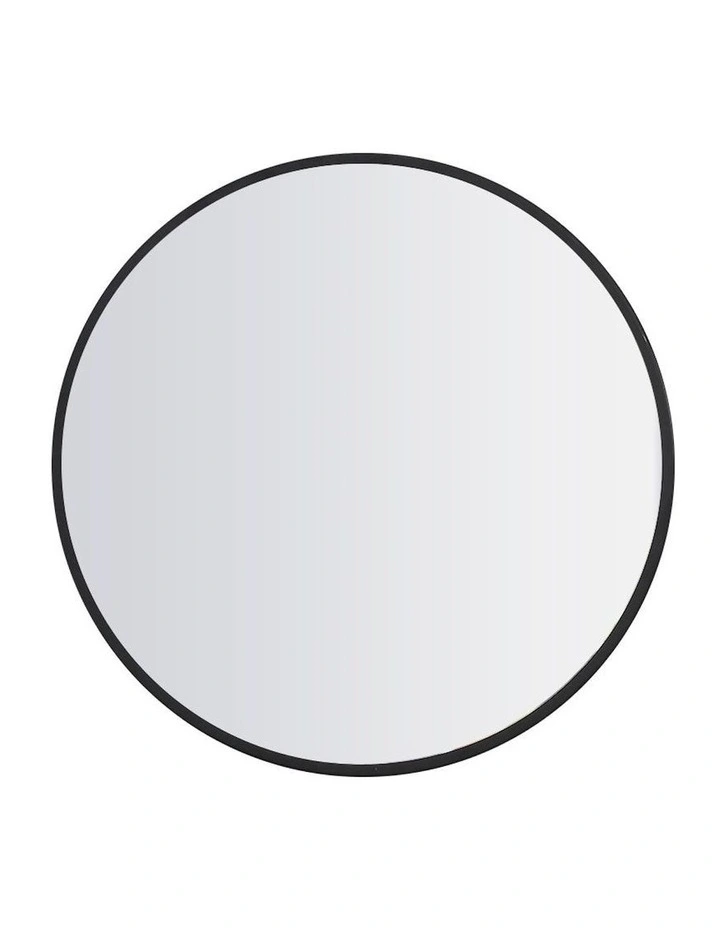Wall Mirror Round Shaped Bathroom Makeup Mirrors Smooth Edge 70CM in Black