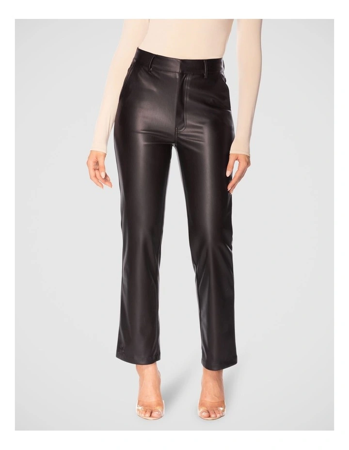 Elata Vegan Leather Pant in Black