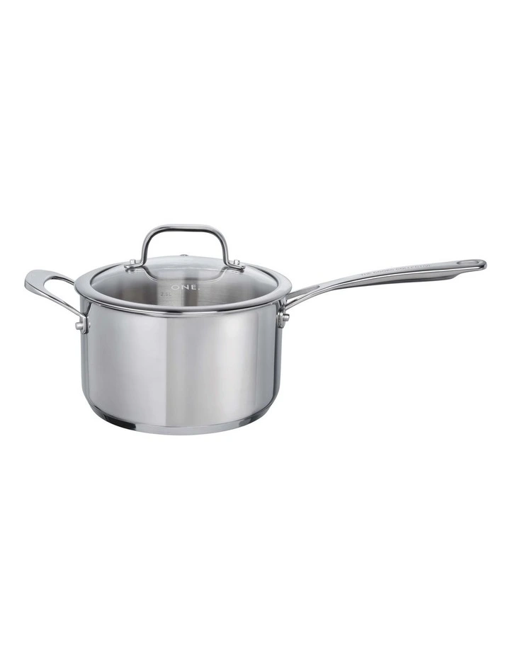 One Saucepan with Lid 3.8L/20cm in Stainless Steel