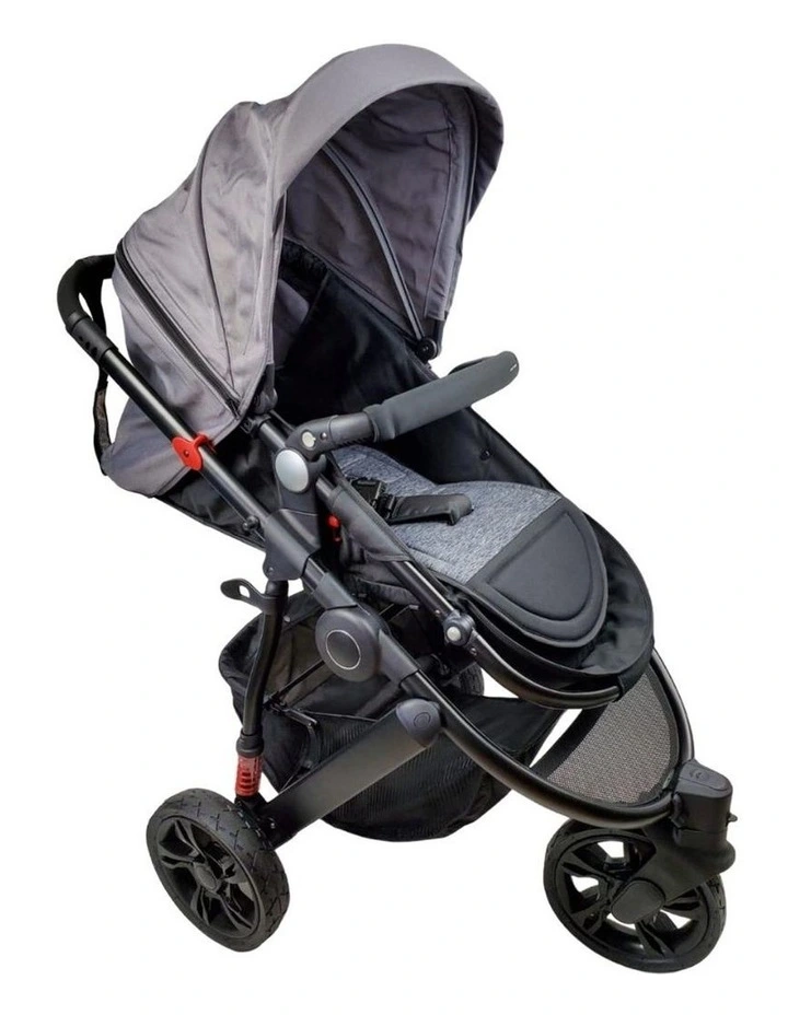 Aussie Baby Explorer 3 Wheels Pram Grey