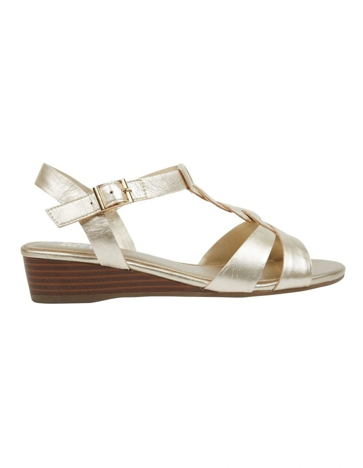 Charley Leather Sandal in Light Gold