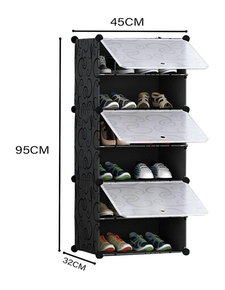 6 Tier Shoe Rack Organizer in Black