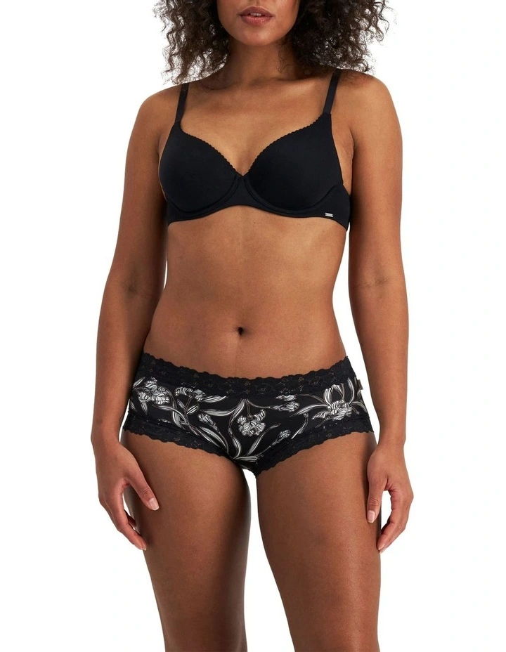 Parisienne Micro Print Boyleg Brief in Black
