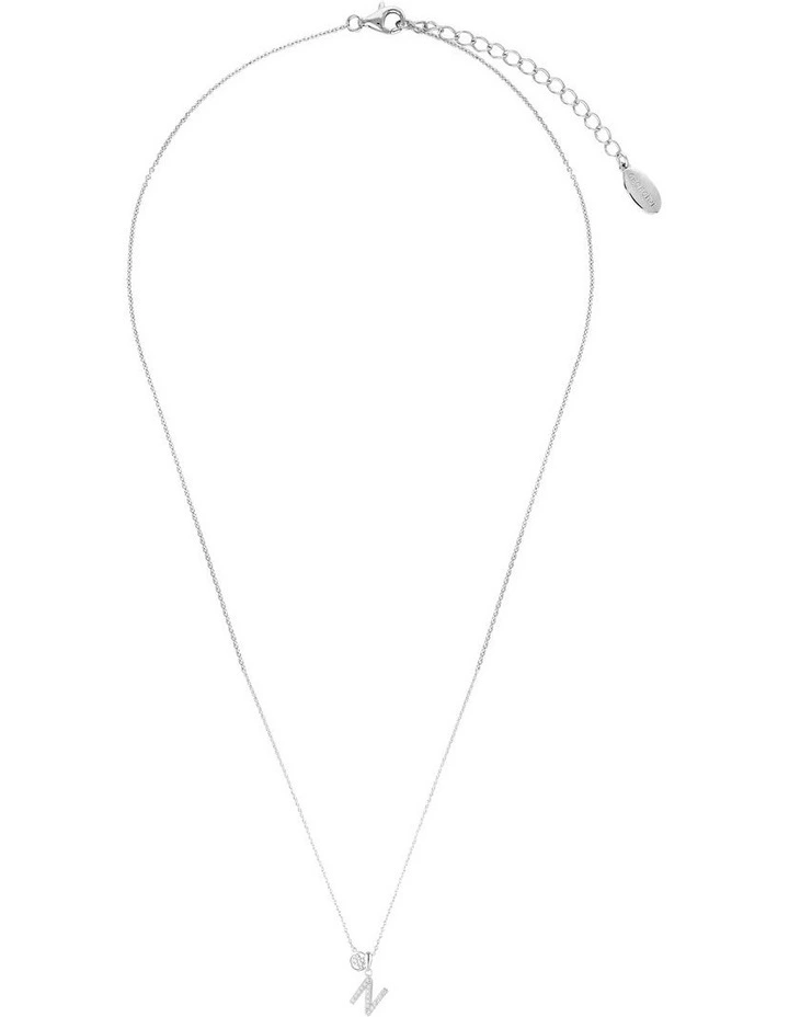 Luxury Letter N Initial Pendant in Silver