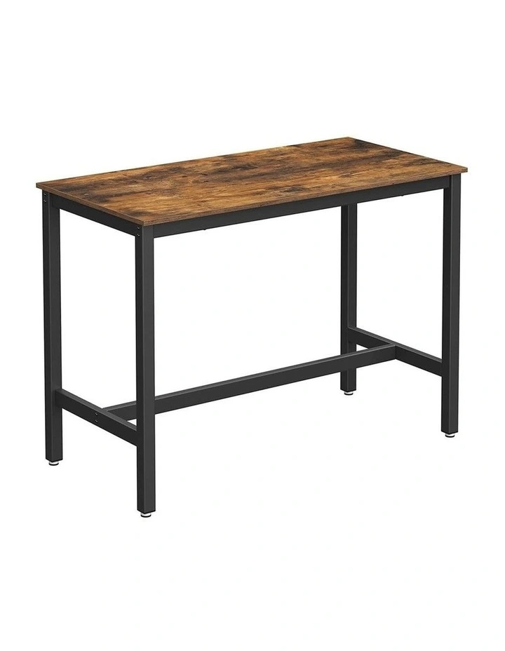 Industrial Bar Table with Solid Metal Frame in Brown