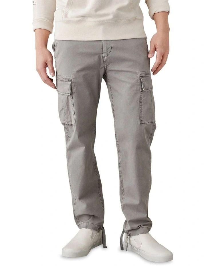 Flex Slim Lived-In Cargo Pant in Grey