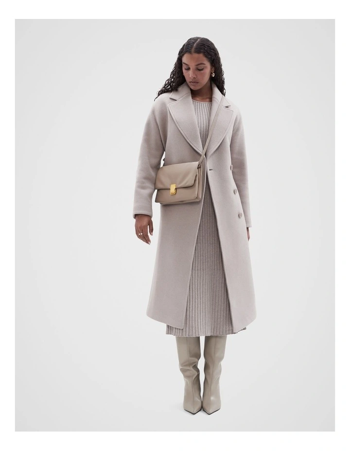 Knitted Rib Dress in Taupe