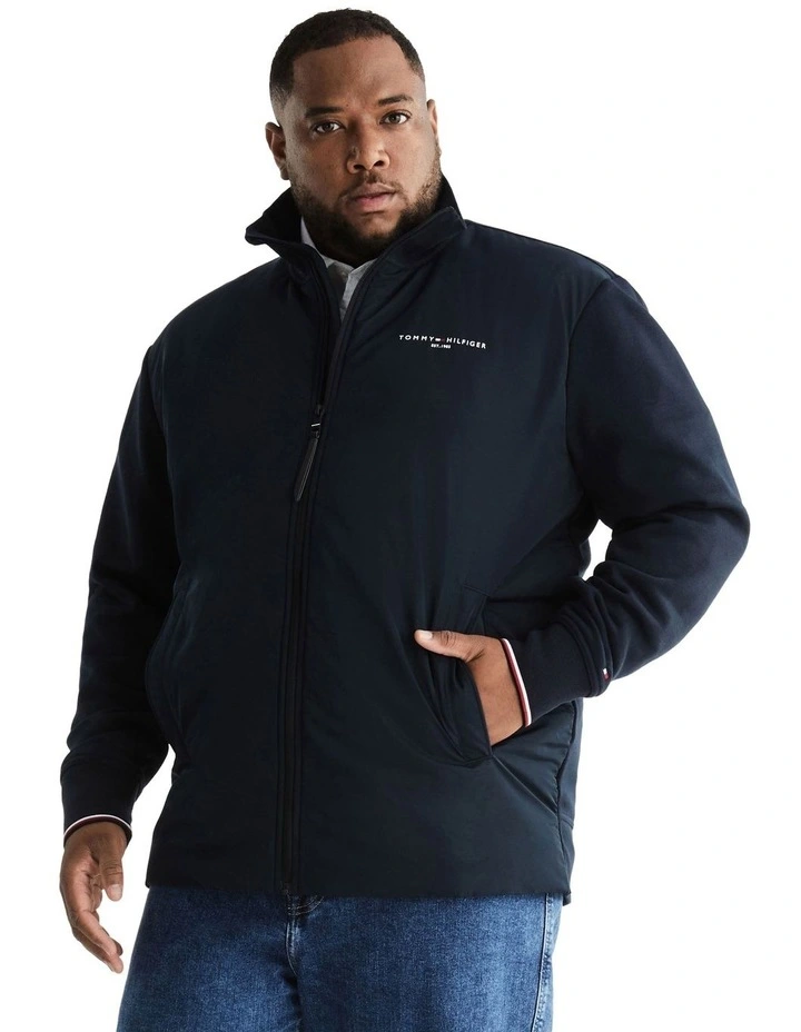 Big & Tall Tommy Logo Mix Media Jacket in Navy