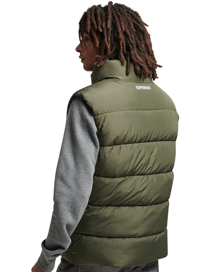 Sports Puffer Gilet in Dark Moss