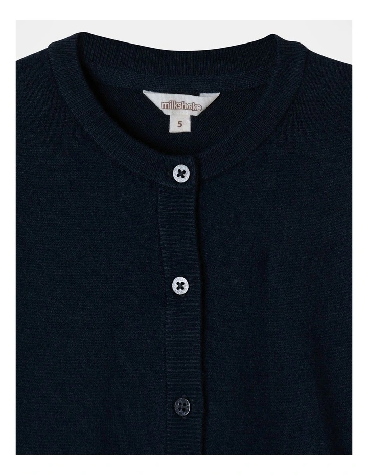 Intarsia Knit Cardigan in Black
