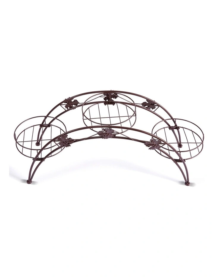 Outdoor Indoor Metal Plant Stand in Brown