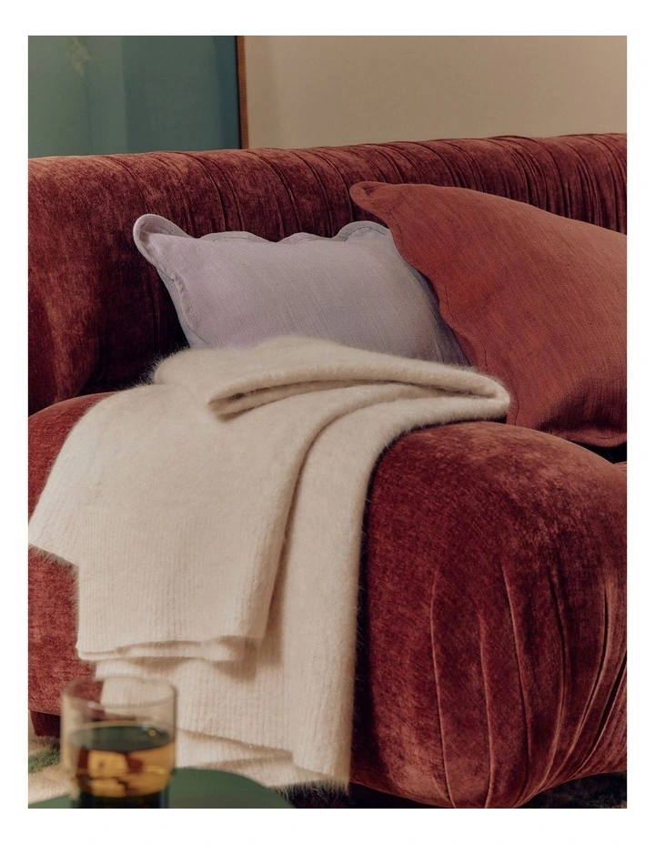 Gcs-certified Cashmere Brushed Throw in Snow