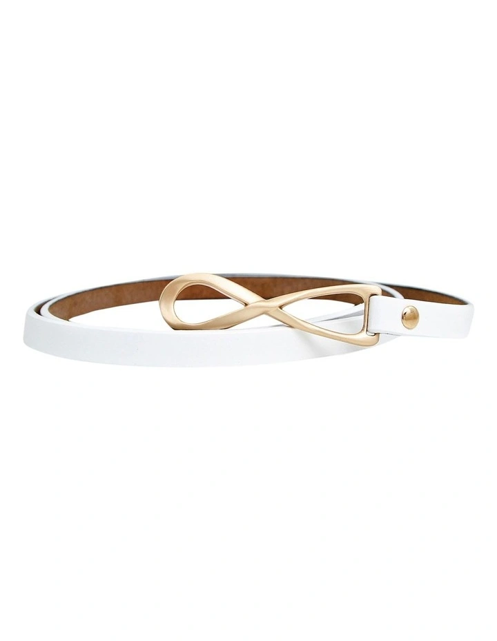 London Mood Leather Tie Belt in White