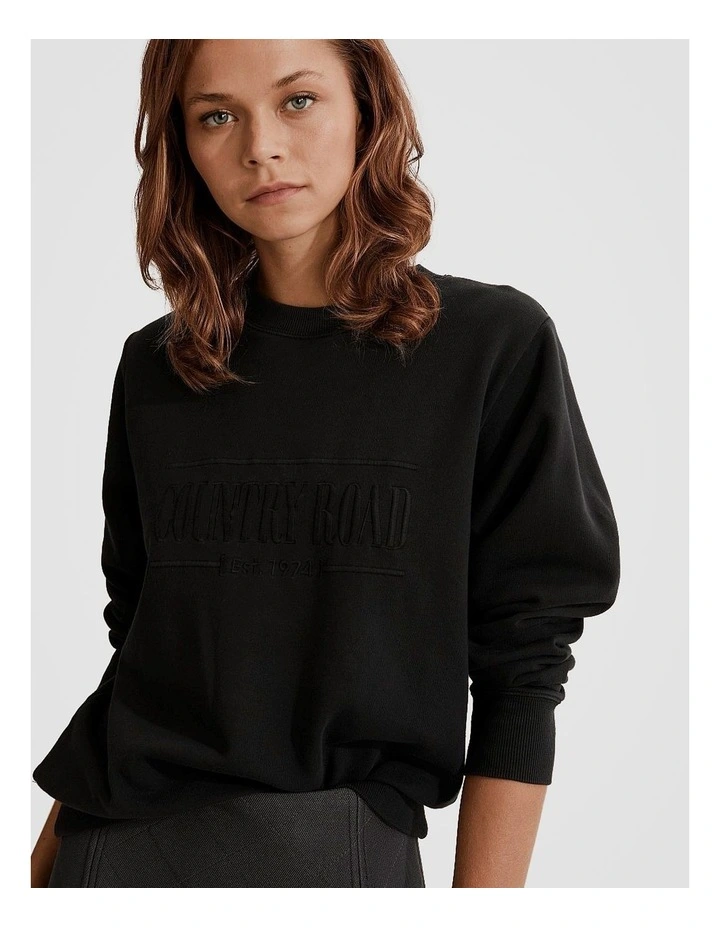 Verified Australian Cotton Heritage Sweat in Black