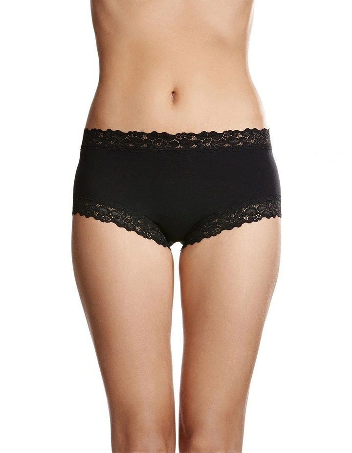 Parisienne Cotton Full Brief in Black