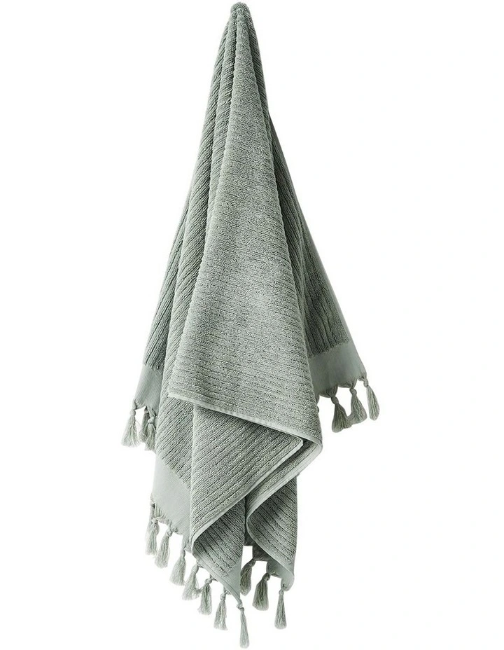 Paros Rib Range Bath Towel in Sage