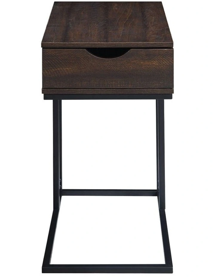 C-Shaped Drawer Side Table in Walnut