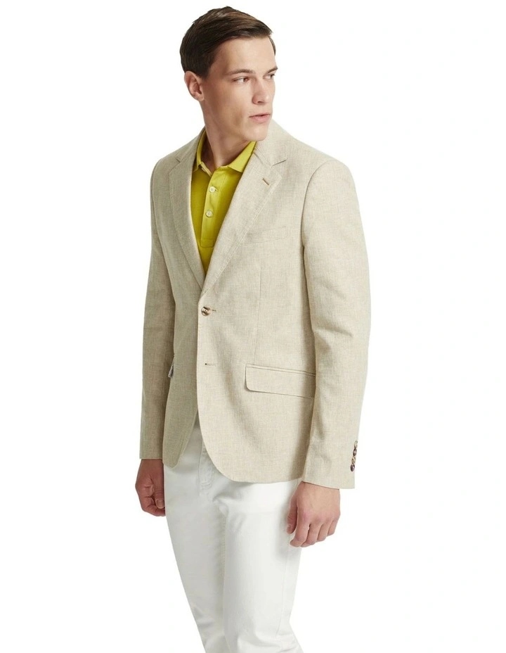 Blake Linen Blend Blazer in Sand