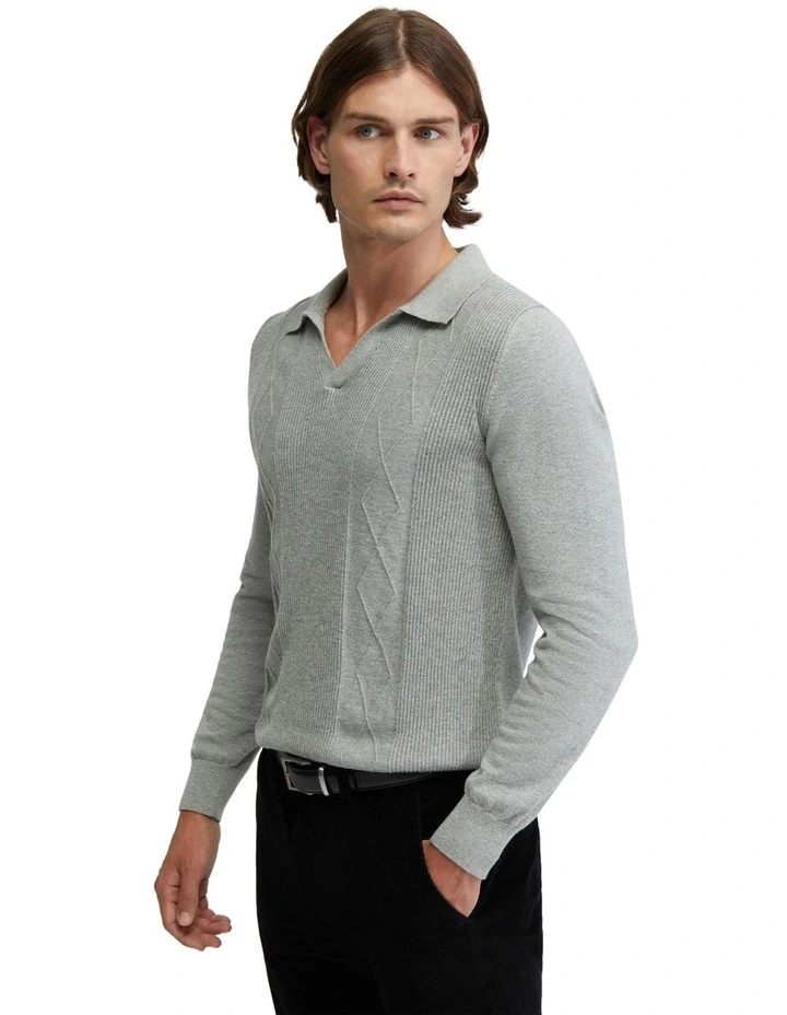 Rufus Polo Collar Knit in Grey