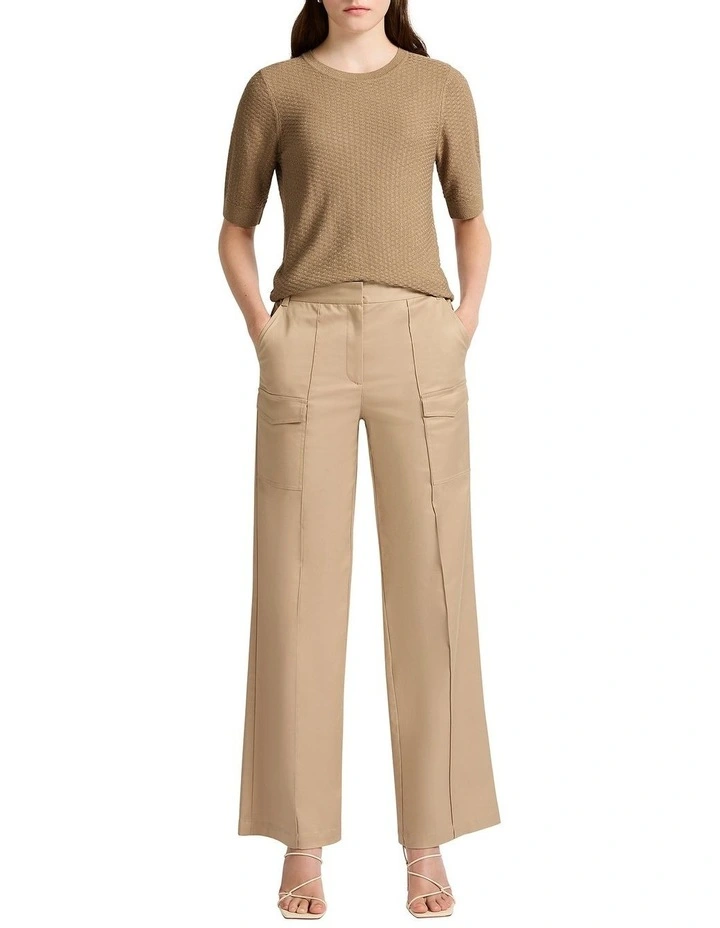 Joey Wide Leg Cargo Pant in Wine