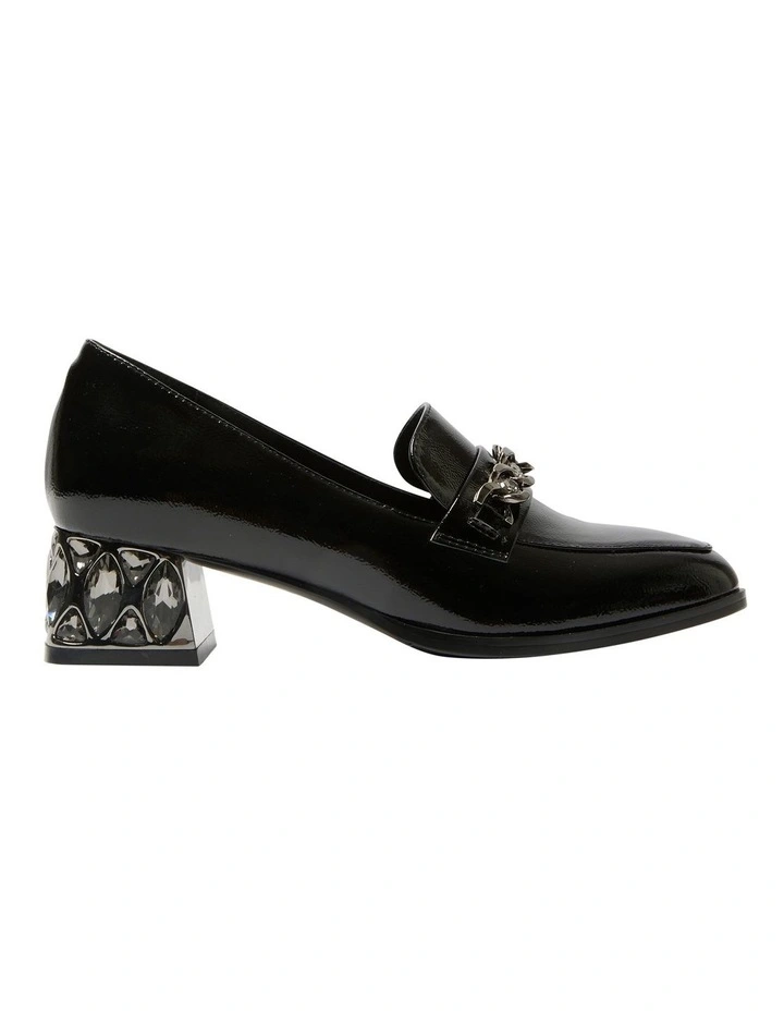 Dante Heeled Loafers in Black Patent Leather