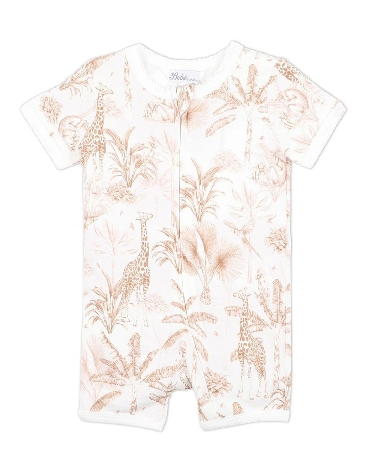 Quinn Short Sleeve Zip Romper in WHite