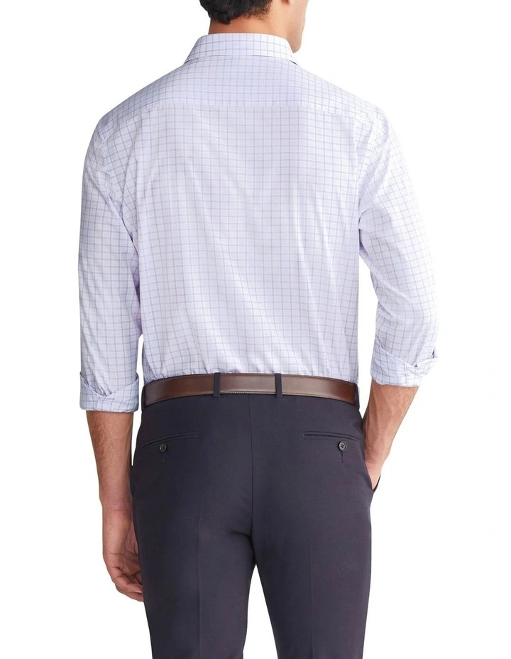 Slim Mid Check Long Sleeves Shirt in Lilac