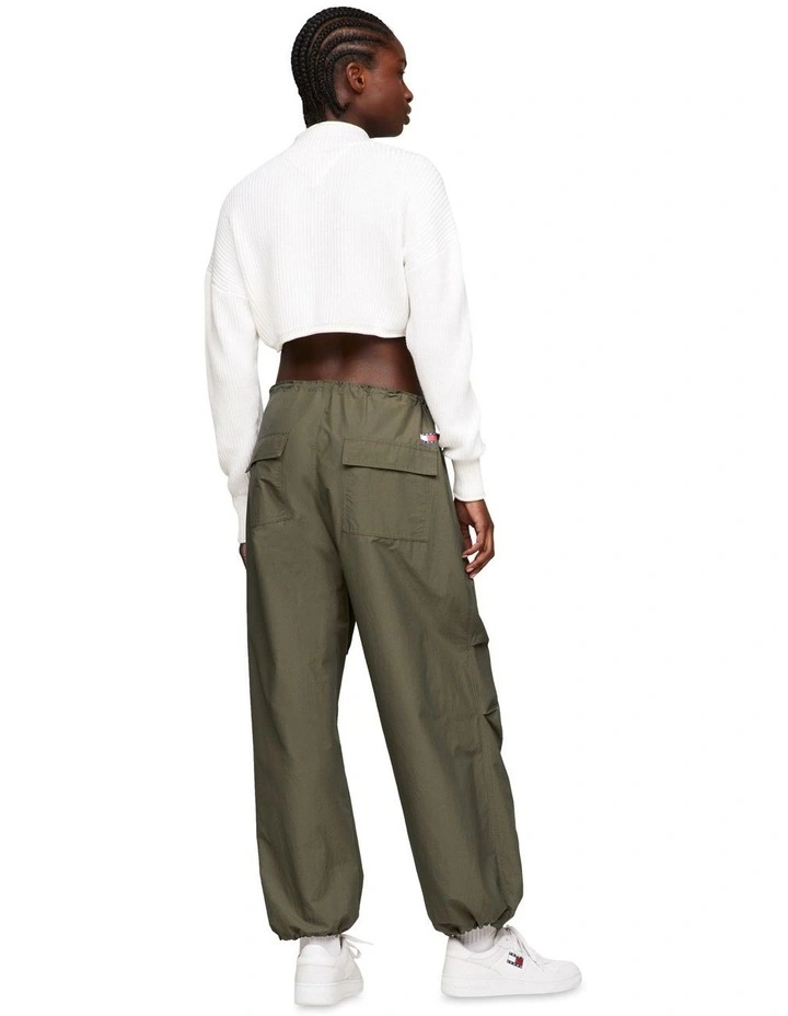 Badge Garment Dyed Cropped Jumper in White