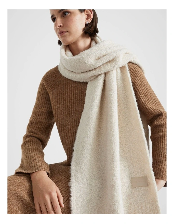 Boucle Logo Detail Scarf in Oat