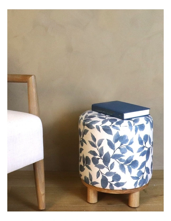 Riviera Ottoman 36x42cm in Blue/White