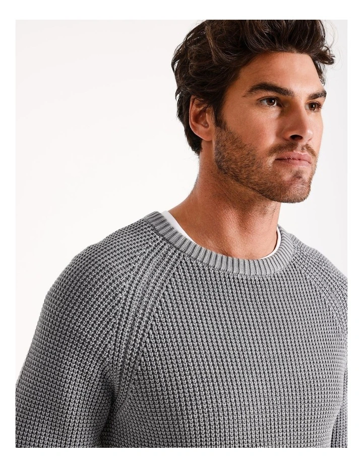 Falcon Fisherman Crew Knit in Grey