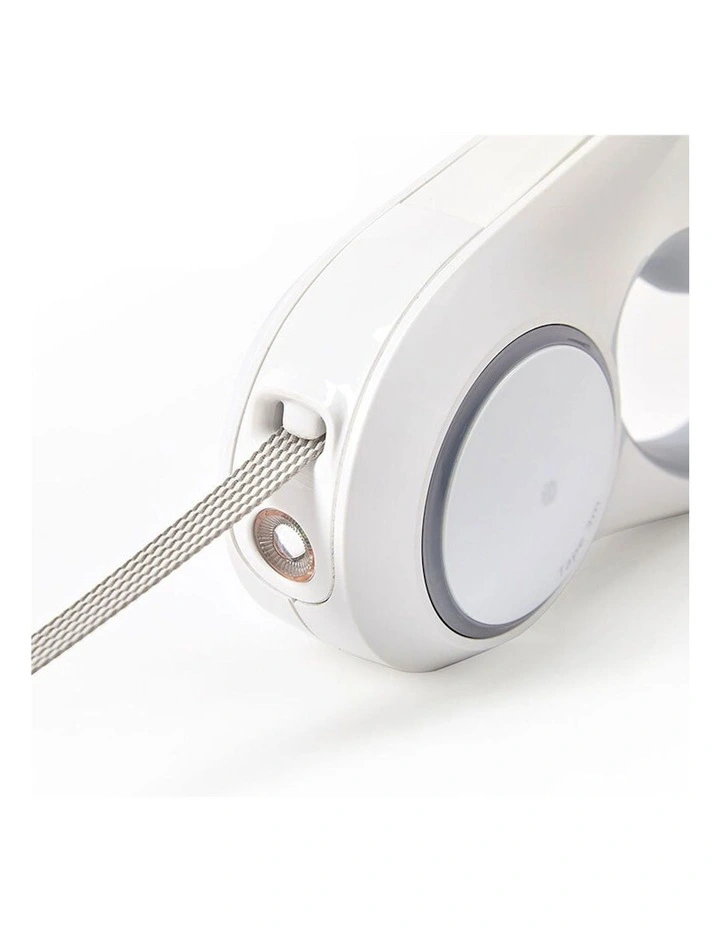 Go Shine Pet Retractable Dog Leash with Light in White
