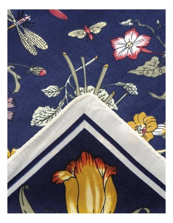 Botanical Kerchief in Navy