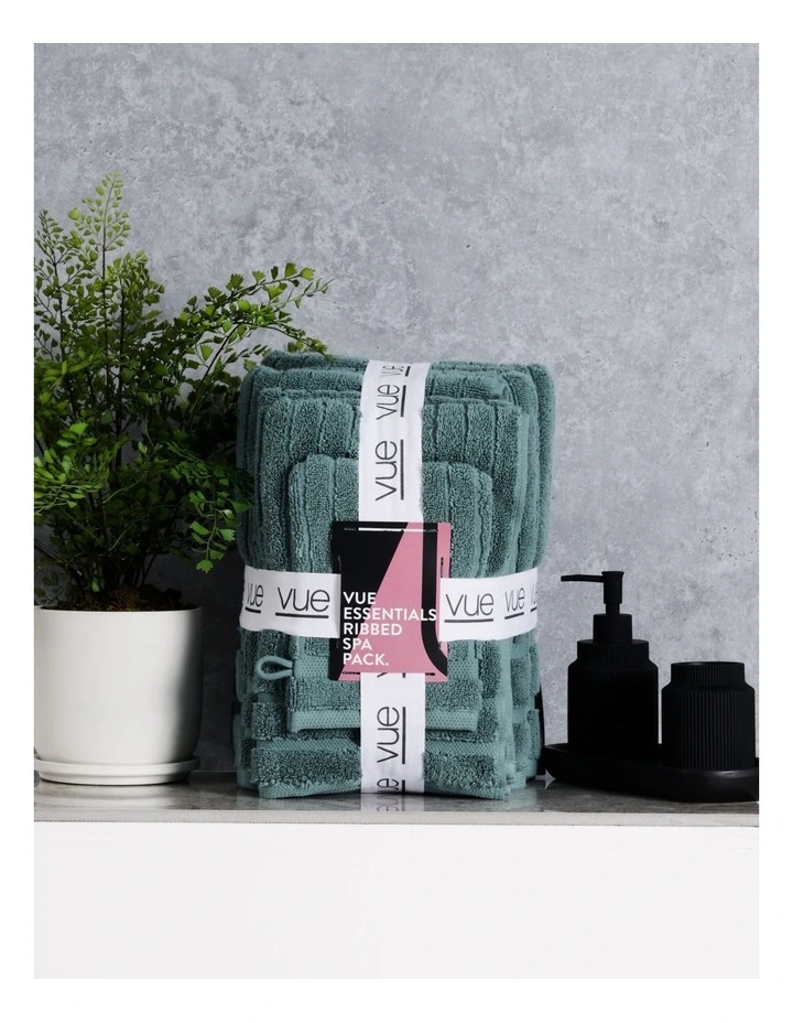 Essentials Ribbed Spa Pack in Sea Pine