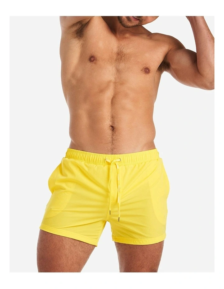 Grid Swim Short in Bondi Yellow