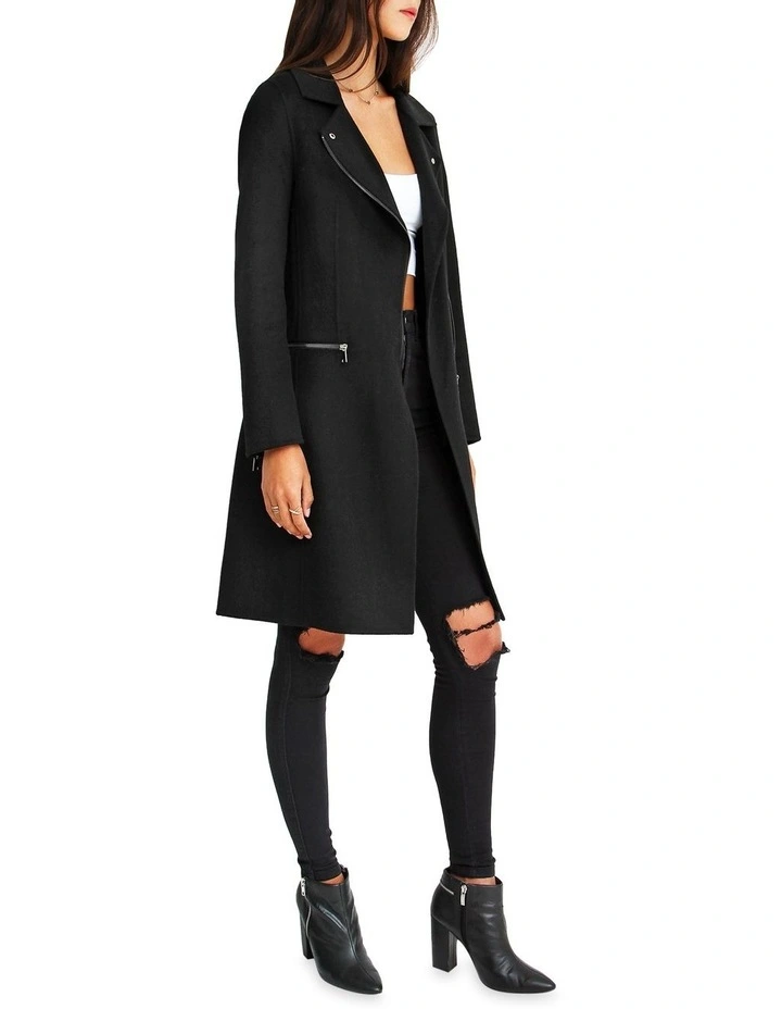 Last Chance Wool Blend Moto Coat