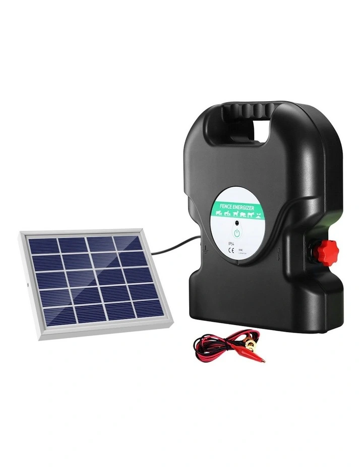 Electric Fence Energiser Solar Farm 20km 1.2J in Black