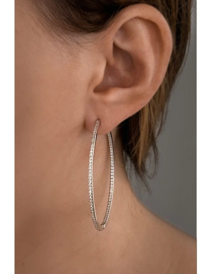 Light Hoop Earring in Black/White