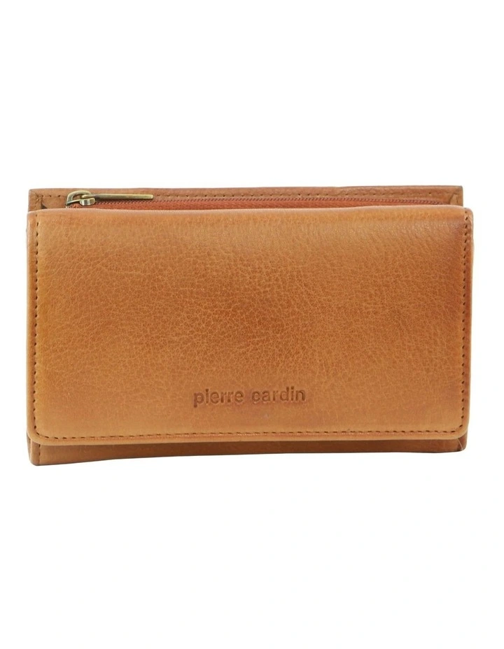 Leather Tri-Fold Wallet Small in Cognac