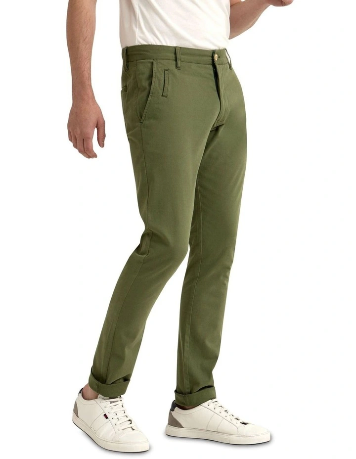 Stretch Skinny Fit Chinos in Evergreen