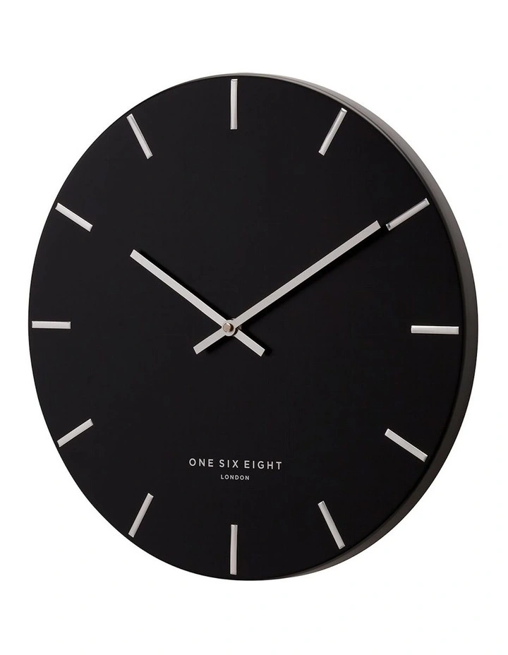 Luca 40cm Silent Wall Clock Black