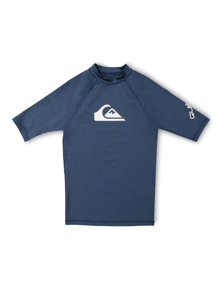 All Time Short Sleeve Youth Rashguard in Navy