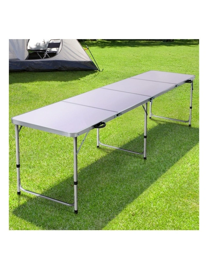 Folding Camping Table 240CM Portable Outdoor Picnic BBQ Aluminium Desk