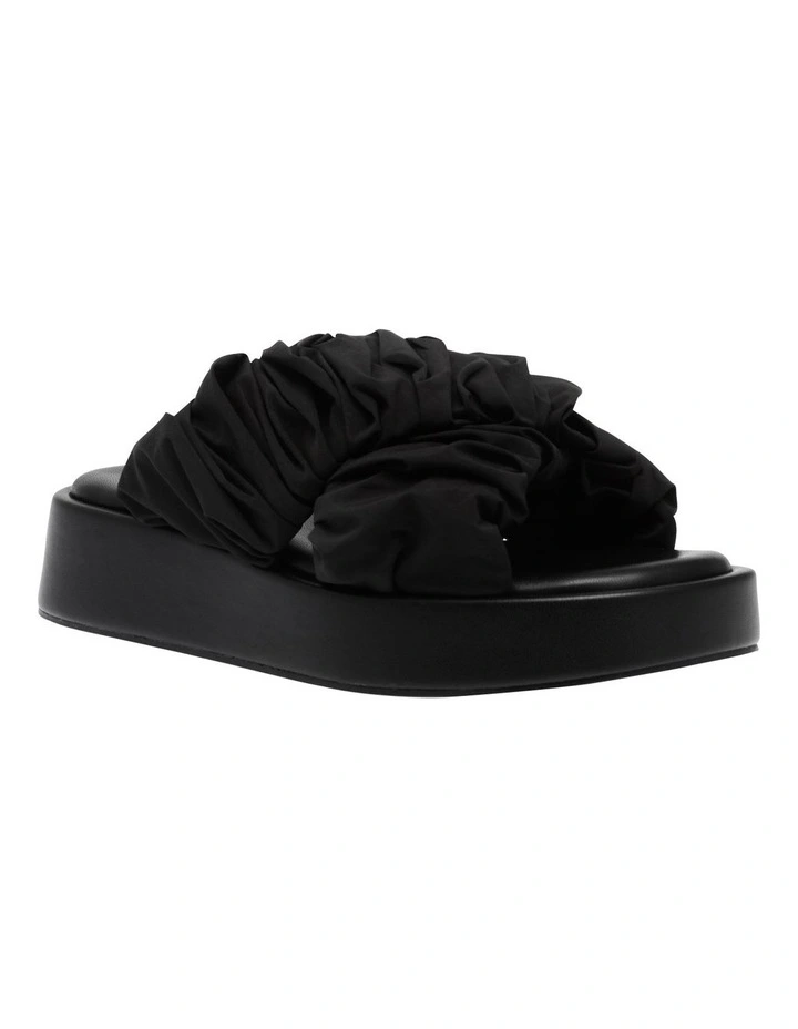 Bellshore Ruched Slides in Black