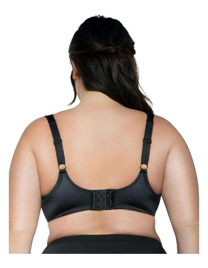 Charlotte Wide Strap Underwire Lace Bra in Black